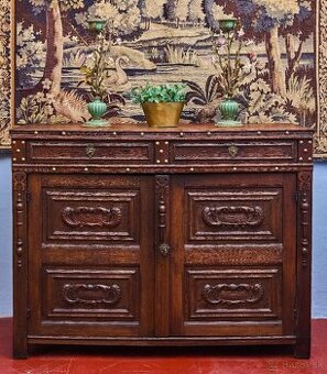 Neorenesančná komoda z masívneho duba cca 1800