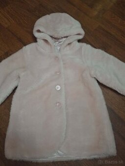 Kožušinkový kabátik - bledoružový