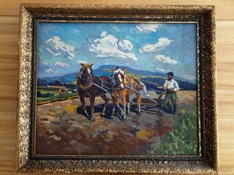 Obraz Míla Leden 1939, Oráč, olej plátno 60x70