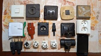 Retro bakelitove + nove elektro vypinace