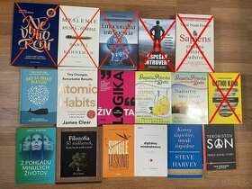 Rôzne knihy (biznis, životopisy, psychológia) - aj nečítané