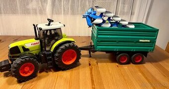 Bruder Claas Atles 936 traktor + vlečka+pluh