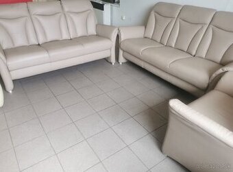 Kožená sedacia súprava 3+3+1 - ako NOVÁ, BEZ POŠKODENIA