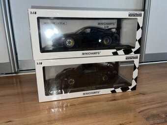 2x Minichamps Porsche 911 991 čierne 1/18