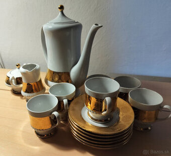 Predám bielo - zlatý dizajnový kávový servis