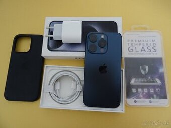 iPhone 15 PRO 256GB TITAN BLUE - ZÁRUKA 1 ROK - DOBRY STAV