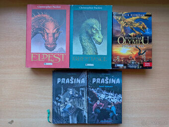 Fantasy knižky: Eldest, Inheritance, Bohovia Olympu, Prašina
