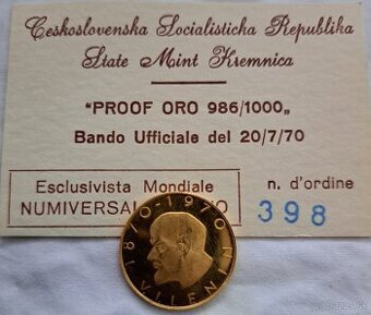 Zlatý dukát 1970 - V.I. Lenin