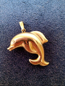 Zlatý prívesok delfín, 14 k - 1