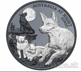 DINGO - AUSTRALIA V NOCI - investičná strieborna minca