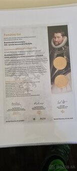 Korunovacia Rudolf II  -  pamätny list