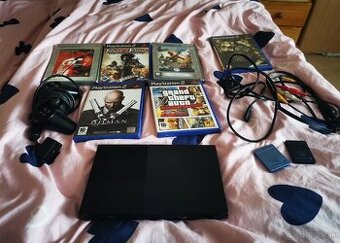 Herna konzola - Sony PlayStation 2 Slim + 6 Hier