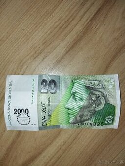 20 korunová Milenium bankovka.. nepoužita čisto nová