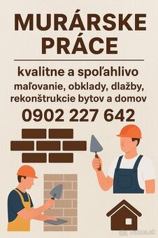 Murárske a rekonštrukčné práce – kvalitne a spoľahlivo