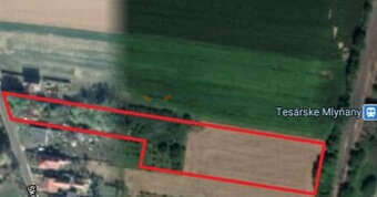 Stavebný pozemok Tesárske Mlyňany 9800m2 v intraviláne obce