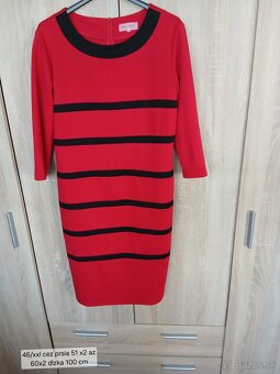 Damske červené šaty dlhý rukav