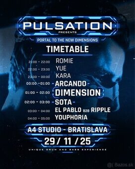 1x Vstupenka na Dimension Pulsation 29.11.2025