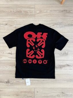 Off White tričko (čiernočervené)