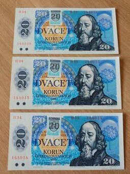 3 x 50 Kčs 1987 + slovenský kolok