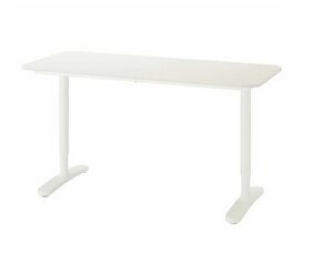 Predám biely výškovo nastaviteľný stôl IKEA BEKANT 140x60 cm