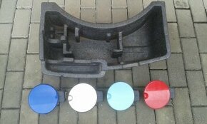 Víčka nádrže,vanička kufra,kastlík,výfuk- Škoda Fabia 1