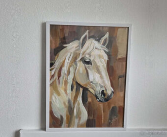 Akryl na akvarelovom papieri, ramik 30x40cm, motív : Kôň - 1