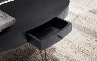 Konferenčný stolík čierny so šuflikom 100 cm