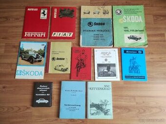 Brožúry na jawa ČZ Dneper M72, MB 750 a ŠKODA atď