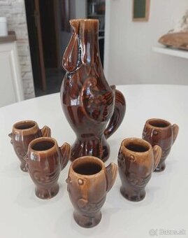 Jarná dekorácia - keramický kohútik so sliepočkami