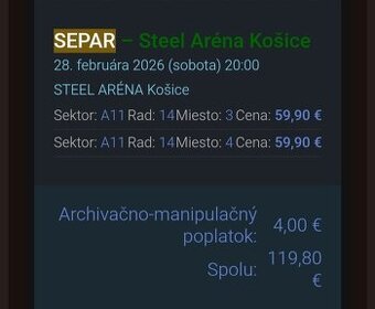 Separ Košice, Steel Aréna 28.2.2026