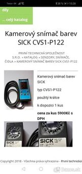 Kamerový snímač barev SICK CVS1-P122 - 1