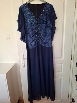 Šaty spoločenské  modré 48 - 50