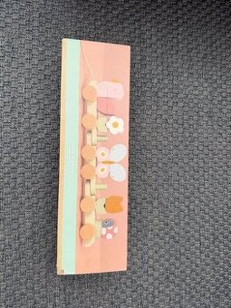 Little Dutch Vláčik ťahací drevený  kvety a motýle