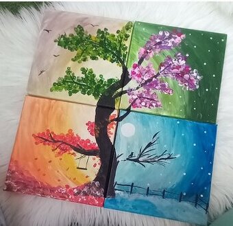 Obraz 4 ročne obdobia Hand made