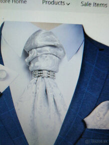 biele svadobne kravaty - 1