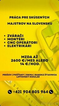 🔧 Práca pre skúsených majstrov na Slovensku
