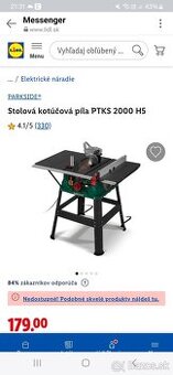 Stolová kotúčová píla parkside