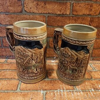 Keramické pivové krígle cena za kus-6€/výška-15cm/