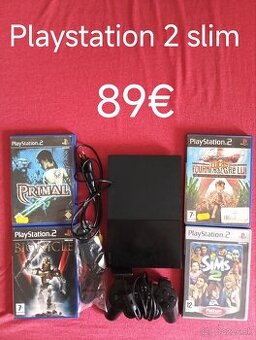 Playstation 2 slim s hrami.