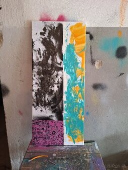 Ručne maľovaný abstraktný obraz