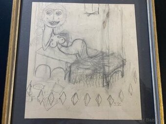 Starý obrázek za sklem