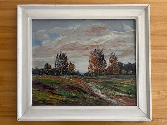 Obraz Jan Slováček, Záhorie, olej 56x64