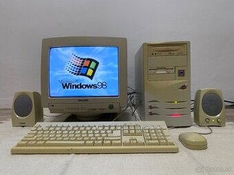 Retro PC AT - Pentium MMX, kompletna zostava s CRT