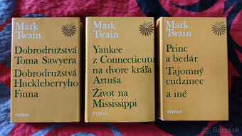 3 knihy Mark Twain - slovenský jazyk - velmi pekný stav