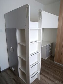 Poschodová posteľ s písacím stolíkom IKEA - 1