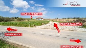 POZEMOK-1057m2,PUŠOVCE-PREŠOV,OBECNÁ CESTA A IS V PRÍPRAVE