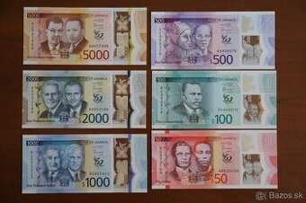 Unc bankovky Jamajka polymer (komplet sada)