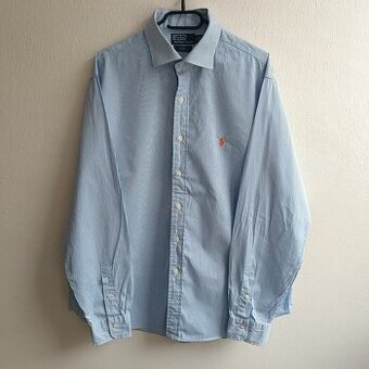 POLO Ralph Lauren modrá pruhovaná košeľa s dlhým rukávom XXL