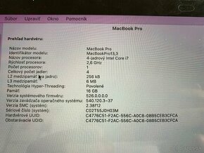 Macbook PRO 2016, touchbar, 15 palcový