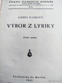 Výbor z lyriky - Andrej Sládkovič